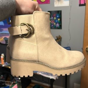 Torrid suede tan combat boots